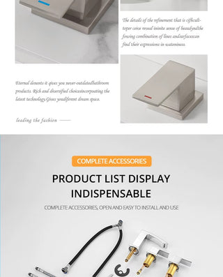 Melodee - Modern Dual Handle Brass Waterfall Basin Mixer Tap