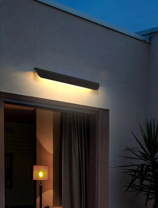 Awstin - Black Curved Modern Outdoor Wall Light