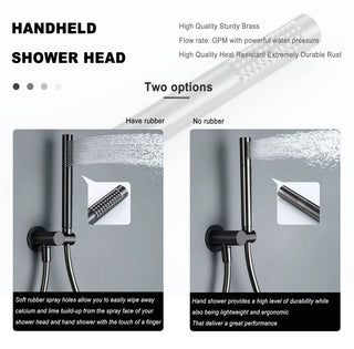Eustace - Wall Mount Brass Bathroom Shower Set with Rainfall Shower Head