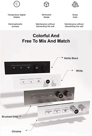 Lazare  - Modern LED Smart Display Wall Mounted Shower Set Multi Function