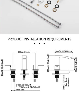 Melodee - Modern Dual Handle Brass Waterfall Basin Mixer Tap