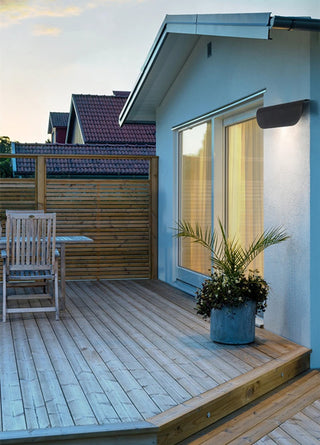 Awstin - Black Curved Modern Outdoor Wall Light