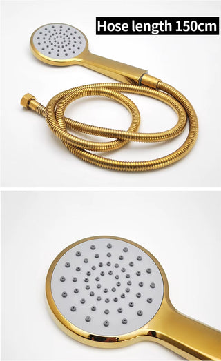 Mella - 3 Piece Modern Waterfall Bathtub Mixer Tap Set Pull Out Shower