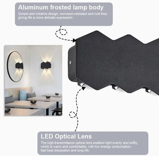 Kenndra - Hex Shaped Up/Down Outdoor Wall Light