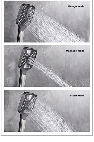 Lazare - Modern Brass Wall Mounted Black Shower System with Thermostatic Controls