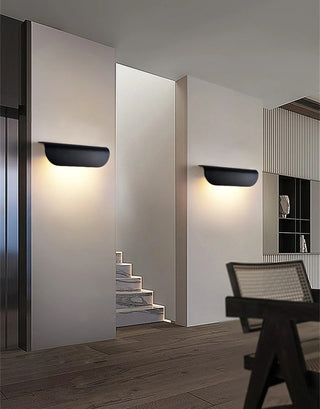 Awstin - Black Curved Modern Outdoor Wall Light
