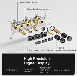 Lazare  - Modern LED Smart Display Wall Mounted Shower Set Multi Function