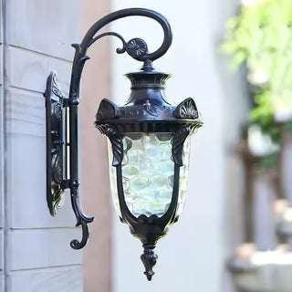 Julius - Single Head Classic Ripple Glass Outdoor Courtyard Lighting Fixture