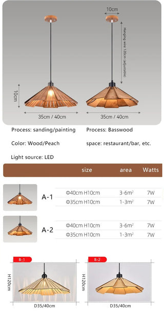 Cornell - Creative Pastoral Wooden Ceiling  Pendant