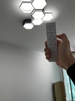 Dushanbe - Minimalist Honeycomb Black & White Combination Ceiling Light