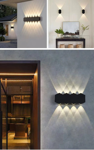 Kenndra - Hex Shaped Up/Down Outdoor Wall Light