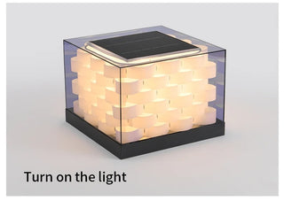 Sibyl - Solar Waterproof Cubed Weave LED Outdoor Post Lights