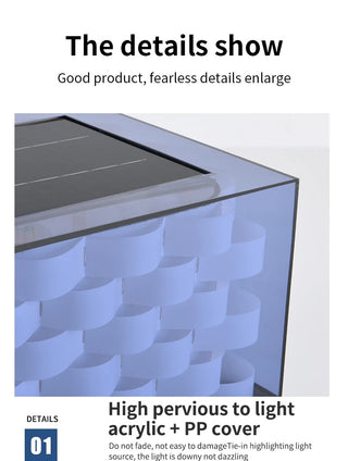 Sibyl - Solar Waterproof Cubed Weave LED Outdoor Post Lights