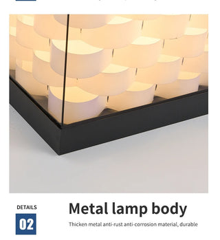 Sibyl - Solar Waterproof Cubed Weave LED Outdoor Post Lights