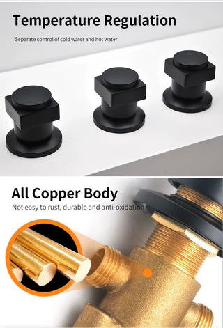 Tymon - Modern Waterfall 5 Piece Bathtub Tap and Shower Set