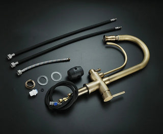 Andre - Antique Brass Kitchen 3 Way Filtered Pull Out Tap