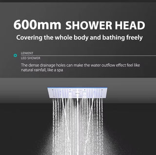 Kaska - Thermostatic Complete Shower System Set with Rough-in-Valve Large flow LED