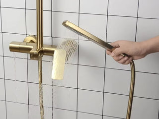 Gretel - Dual Handle Rain Shower Set with Wall Mounted Water Mixer