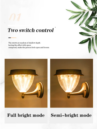 Romnie - Solar Panel Wall Sconce Outdoor  LED Wall  Lamp