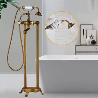 Barnaba - Floor Mounted Bathtub Dual Handle Shower Tap Set