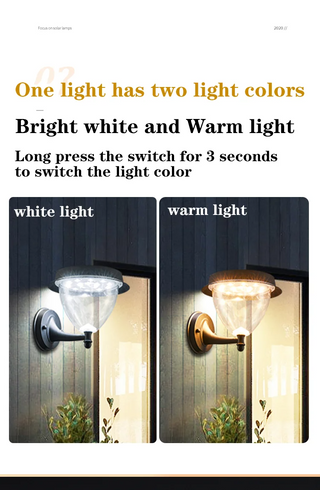 Romnie - Solar Panel Wall Sconce Outdoor  LED Wall  Lamp