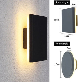 Llewella - Outdoor LED Rectangle/Round Modern Wall Light