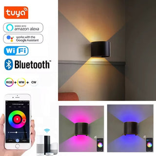 Lewella - Semicircle Waterproof Black Outdoor RGB APP Controlled Wall Light
