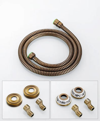 Malaney - Brass Antique Wall Mounted Dual Handle Shower Set