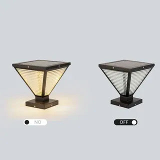 ILona Solar - Modern Minimalist Waterproof Square Prismatic Stainless Steel Glass Light