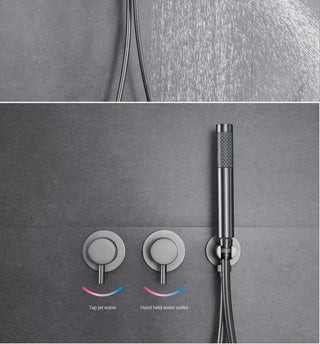 Niobe - Modern Brass Shower Set with Dual Handle Control and Two Functions
