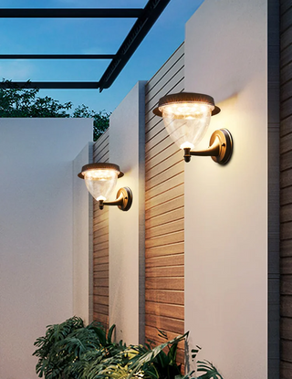 Romnie - Solar Panel Wall Sconce Outdoor  LED Wall  Lamp