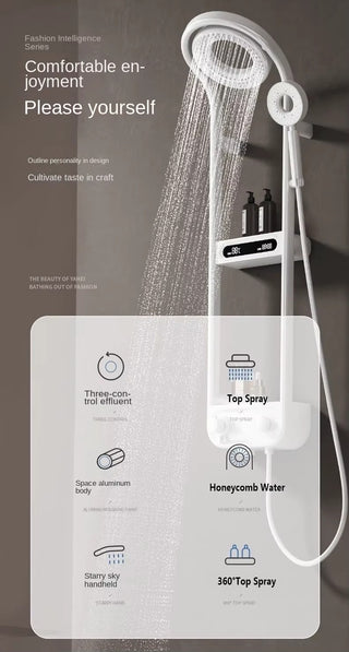 Cosima - Round Head Thermostatic Shower Set Mini Handheld Included