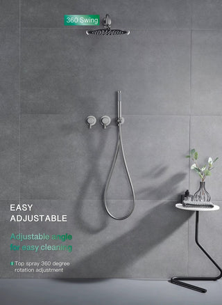 Niobe - Modern Brass Shower Set with Dual Handle Control and Two Functions