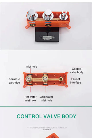 Niobe - Modern Brass Shower Set with Dual Handle Control and Two Functions