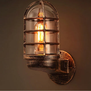 Scarlett - Vintage Industrial Cage Guard Wall Light