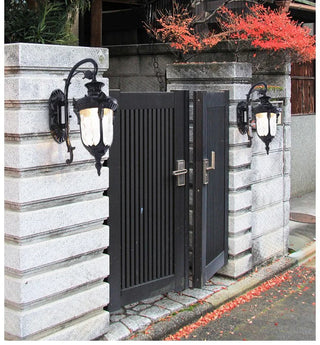 Julius - Single Head Classic Ripple Glass Outdoor Courtyard Lighting Fixture