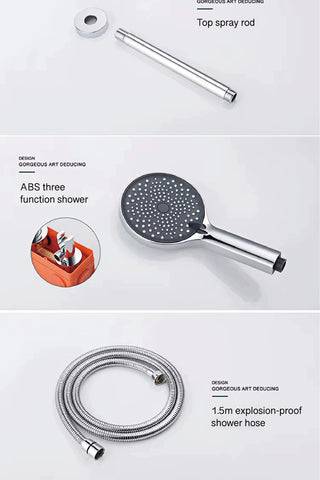 Niobe - Modern Brass Shower Set with Dual Handle Control and Two Functions