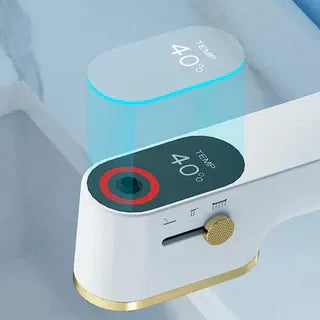 Cherlyn - Pull Out Basin Mixer LED Temperature Tap 360° Rotatable