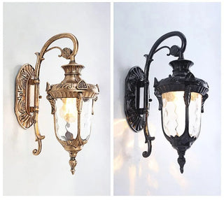 Julius - Single Head Classic Ripple Glass Outdoor Courtyard Lighting Fixture