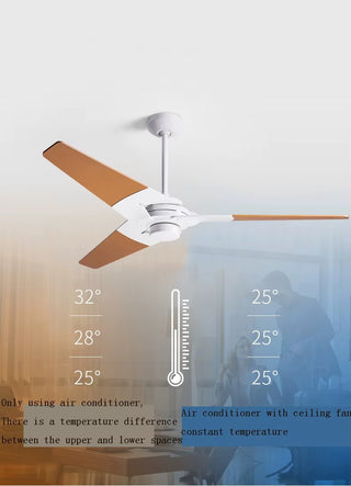 Leandros - Modern Wooden 3 Blade Metal Ceiling Fan Remote Control