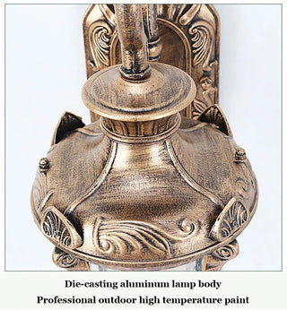 Julius - Single Head Classic Ripple Glass Outdoor Courtyard Lighting Fixture