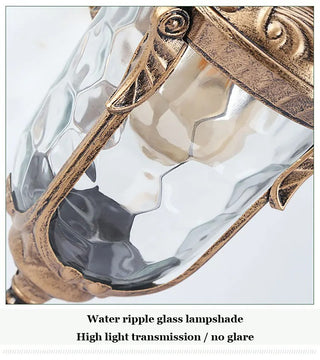 Julius - Single Head Classic Ripple Glass Outdoor Courtyard Lighting Fixture