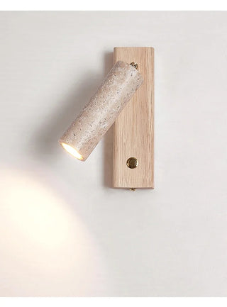 Hellen - Wabi-Sabi Stone Walnut Log Wood Rotatable Wall Light