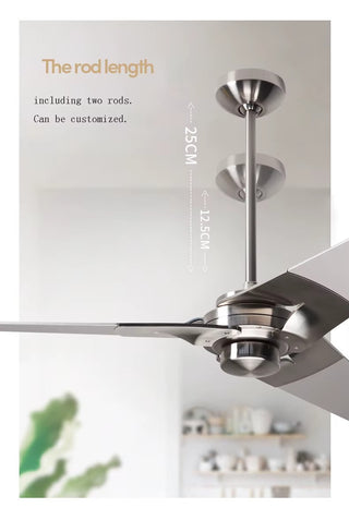 Leandros - Modern Wooden 3 Blade Metal Ceiling Fan Remote Control