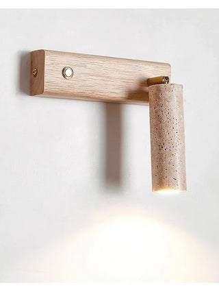 Hellen - Wabi-Sabi Stone Walnut Log Wood Rotatable Wall Light