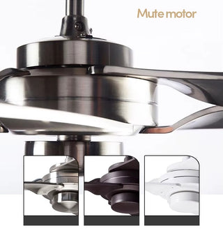 Leandros - Modern Wooden 3 Blade Metal Ceiling Fan Remote Control