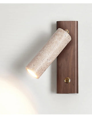 Hellen - Wabi-Sabi Stone Walnut Log Wood Rotatable Wall Light