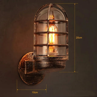 Scarlett - Vintage Industrial Cage Guard Wall Light