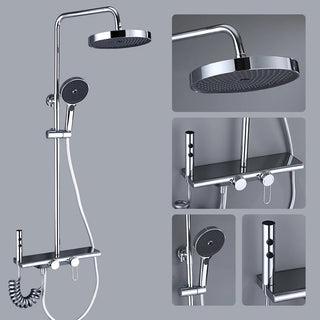 Celandine - Modern LED Rainfall Shower System with Temperature Display and Four Functions