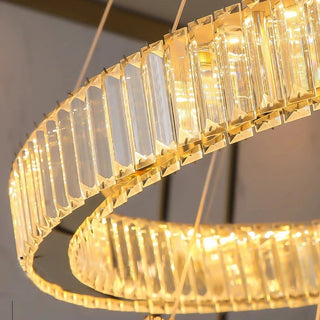 Chloe - Crystal Round Tiered Gold Ceiling Chandelier